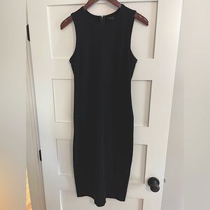 Theory Stretch Cotton Fitted Dress in Black - Size 4